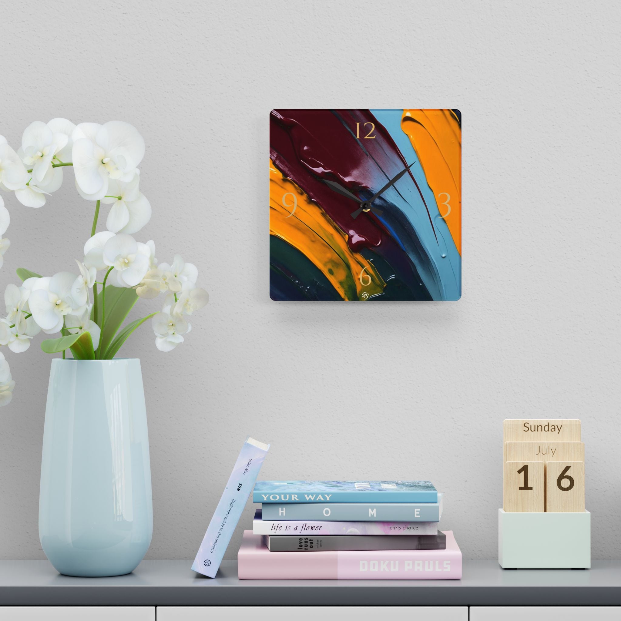 Smeared Paint Acrylic Wall Clock - dose of dos
