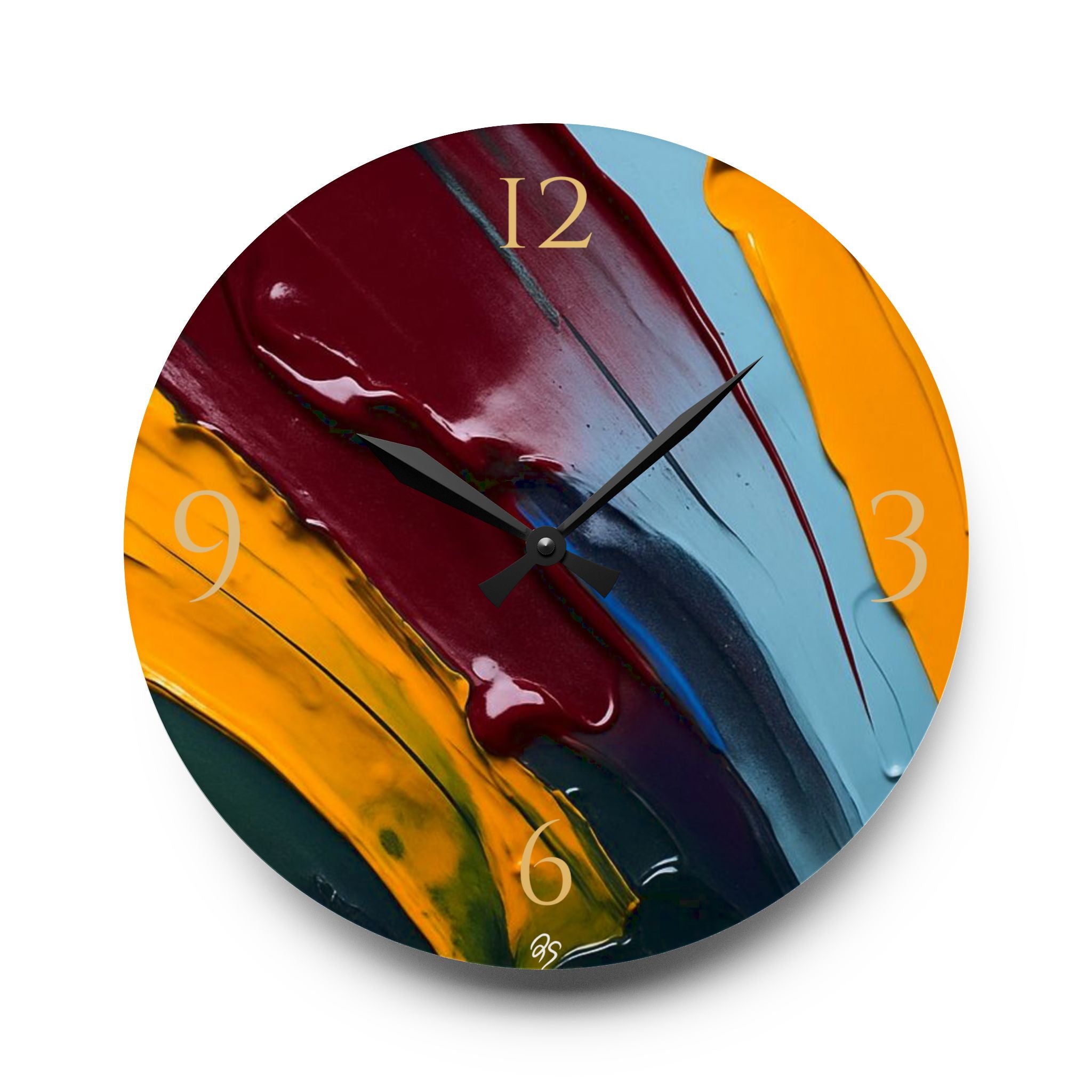 Smeared Paint Acrylic Wall Clock - dose of dos