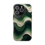 Stylish Tough Phone Case with Green Wave Design- DOSE OF DOS BRAND