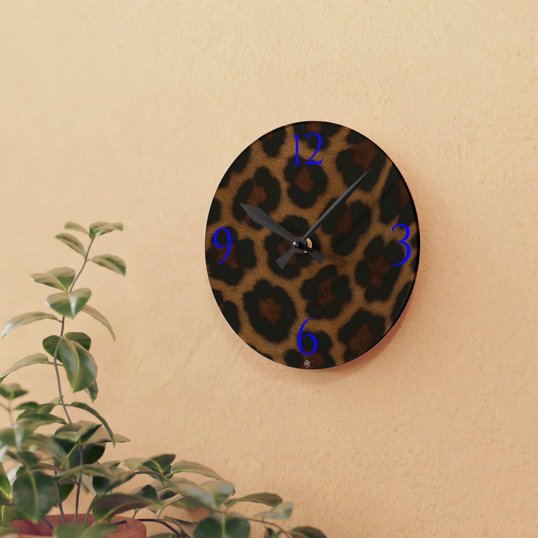 Leopard Print Acrylic Wall Clock - dose of dos