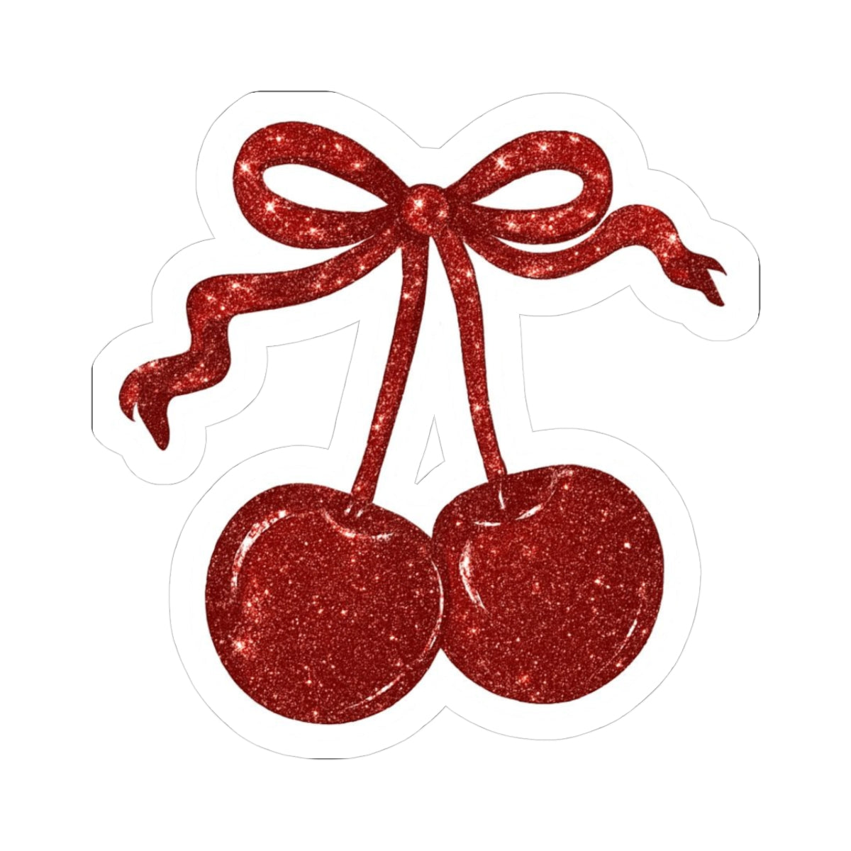 Glittery Cherry Kiss-Cut Stickers