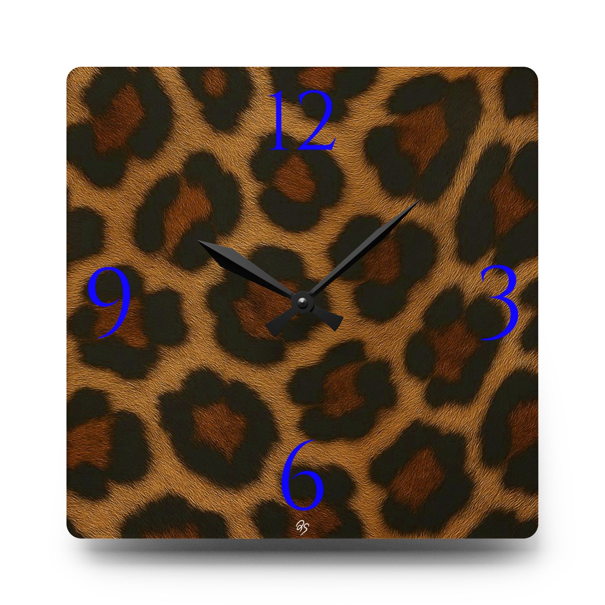 Leopard Print Acrylic Wall Clock - dose of dos