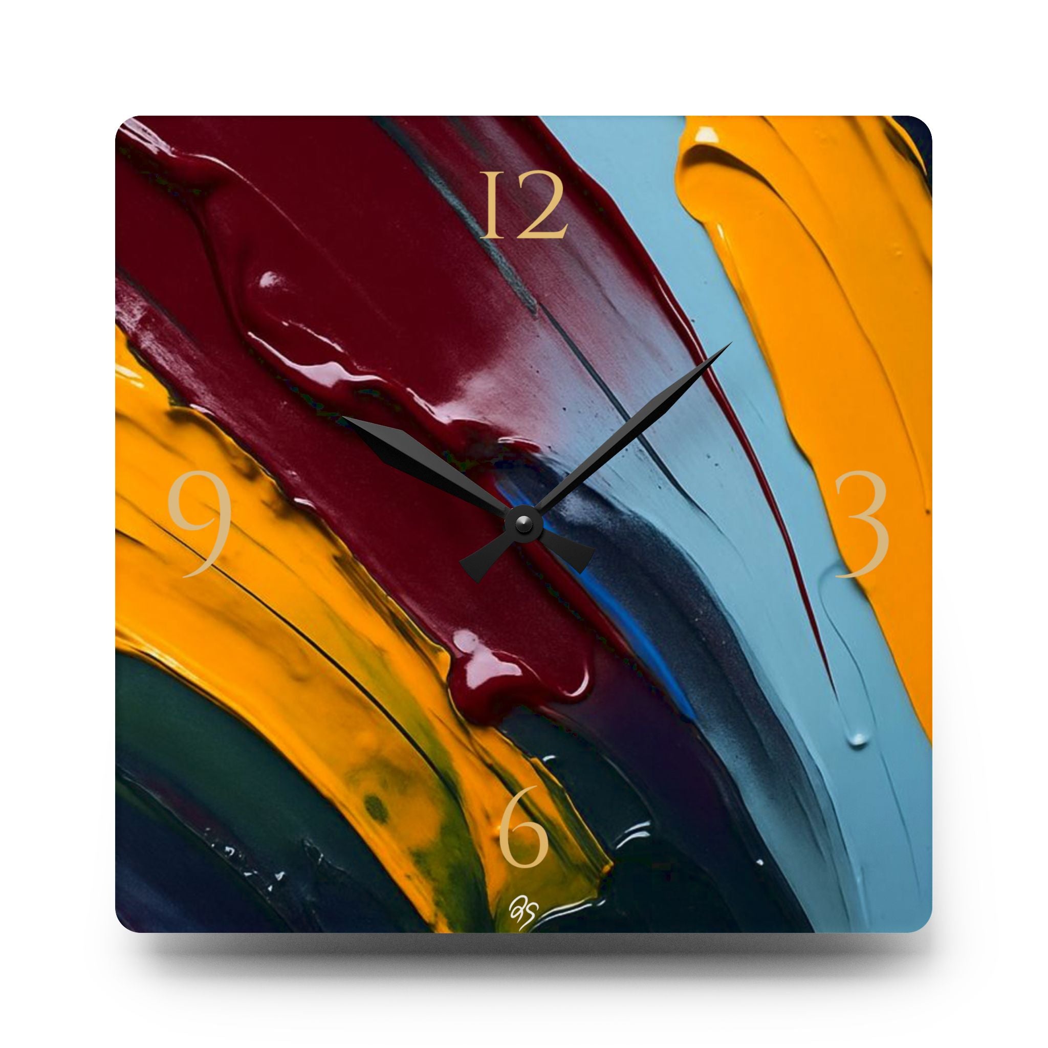 Smeared Paint Acrylic Wall Clock - dose of dos