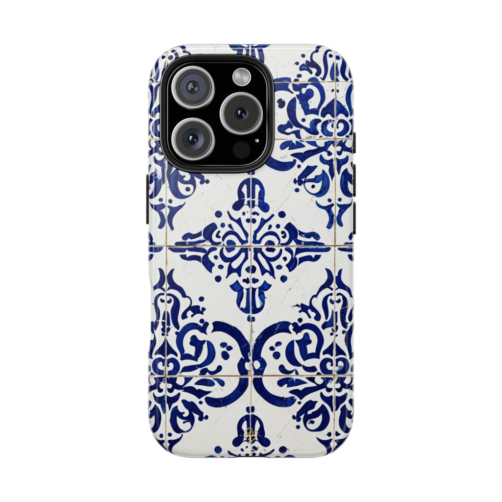 Elegant Blue Tile Tough Phone Case - DOSE OF DOS BRAND