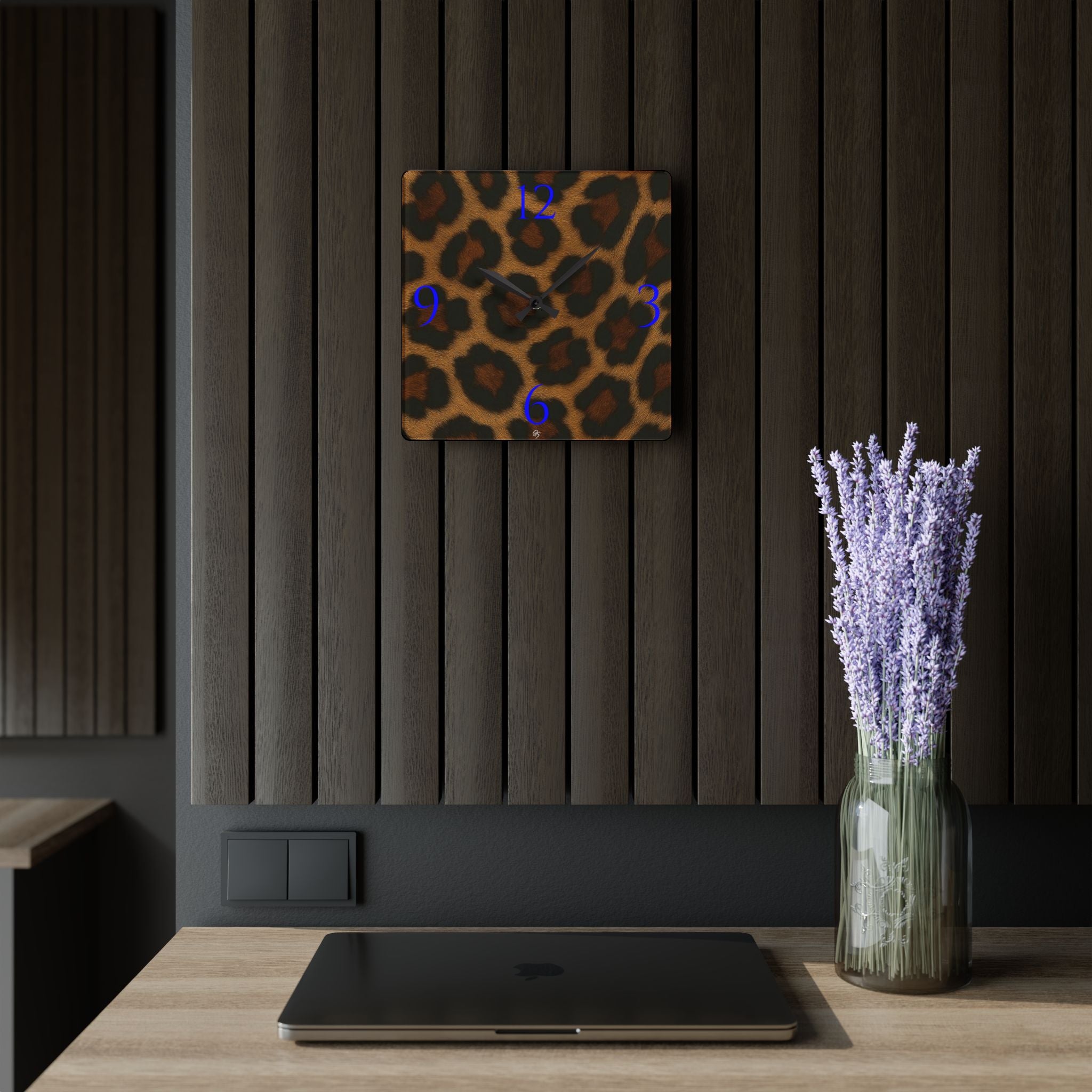 Leopard Print Acrylic Wall Clock - dose of dos